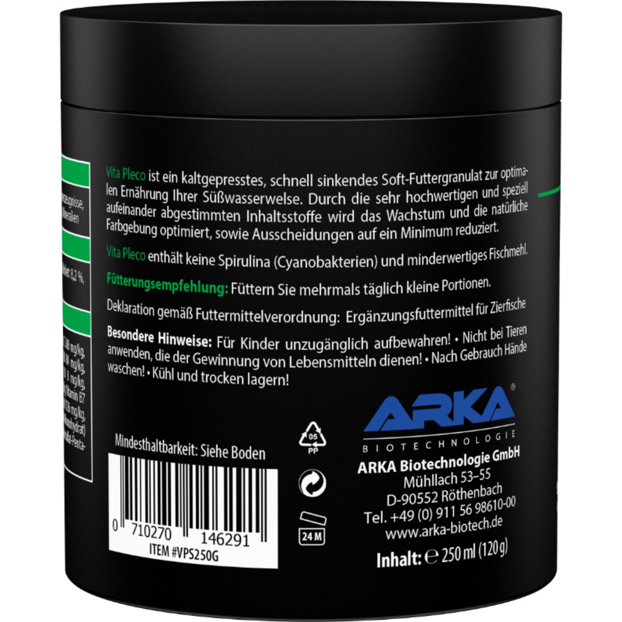 ARKA Vita Pleco Welsfutter 250 ml